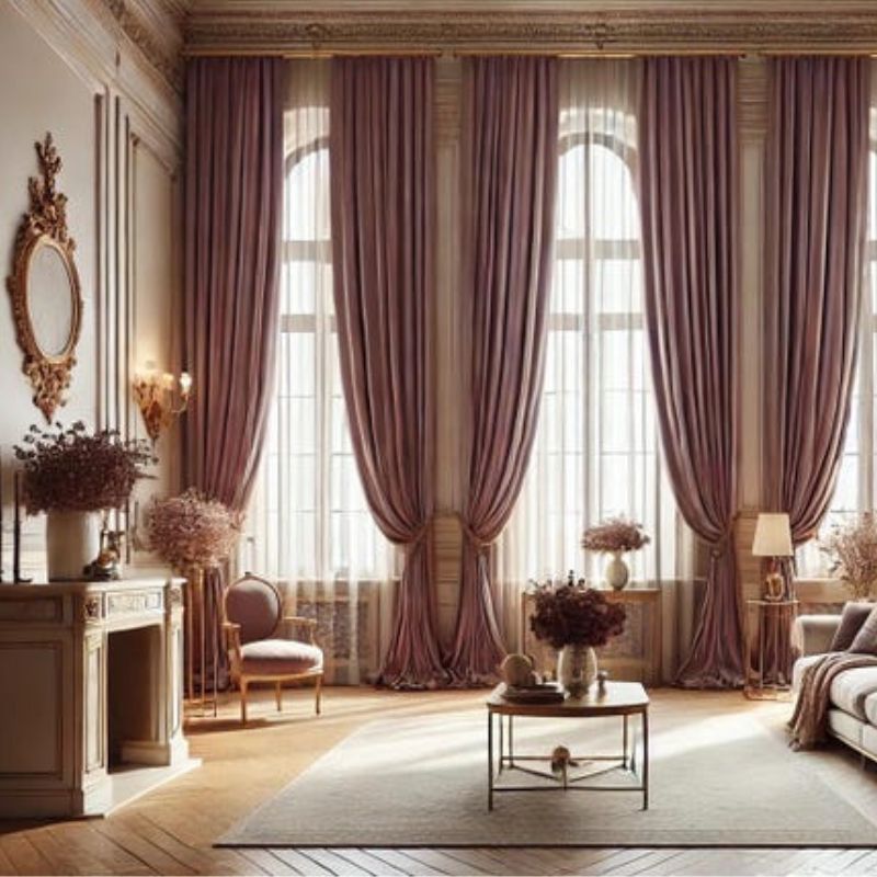 double-rideaux-baroques-XXL-style-louis-XV-ancien