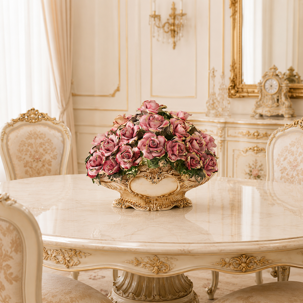 Centre de table rococo baroque en céramique Capodimonte - Elegance florentine