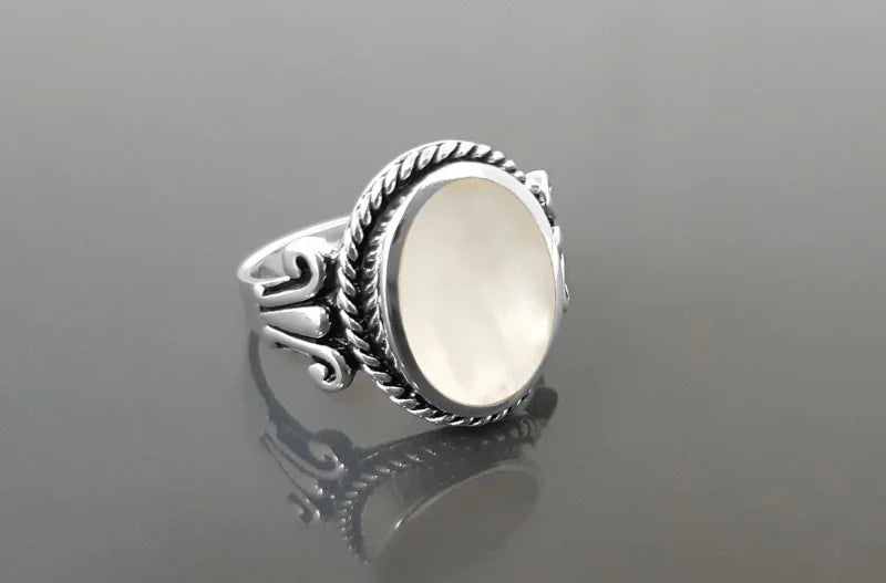Bague Nacre perlière Argent 925 - 52