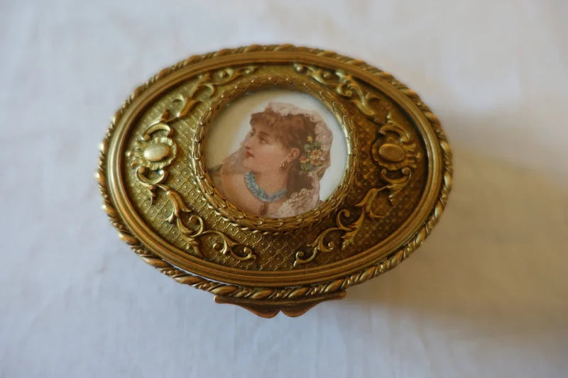 Coffret a bijoux Napoleon III Bronze doré baroque vintage