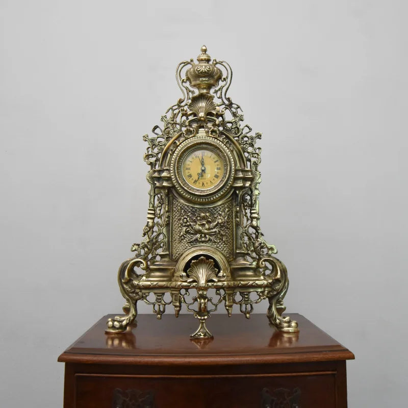 Grande horloge de table en laiton