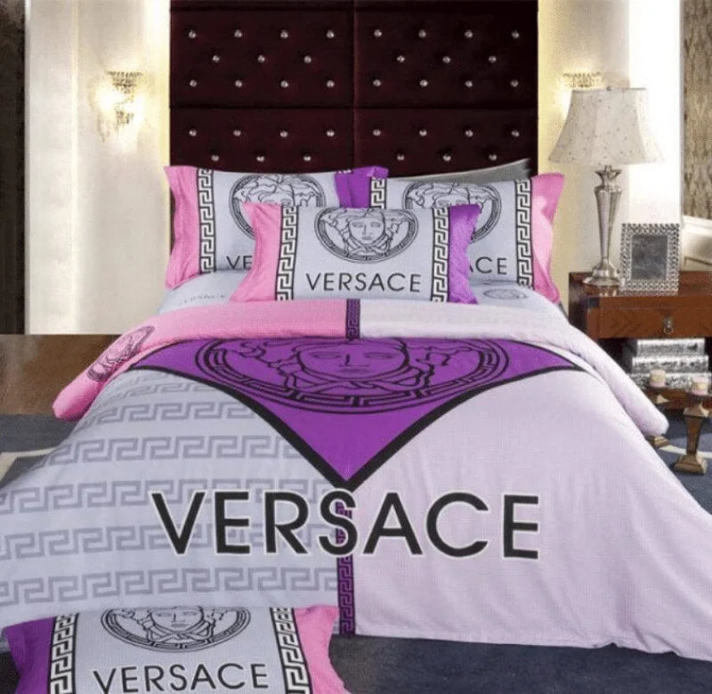 Housse de couette en satin de coton bicolore de style baroque