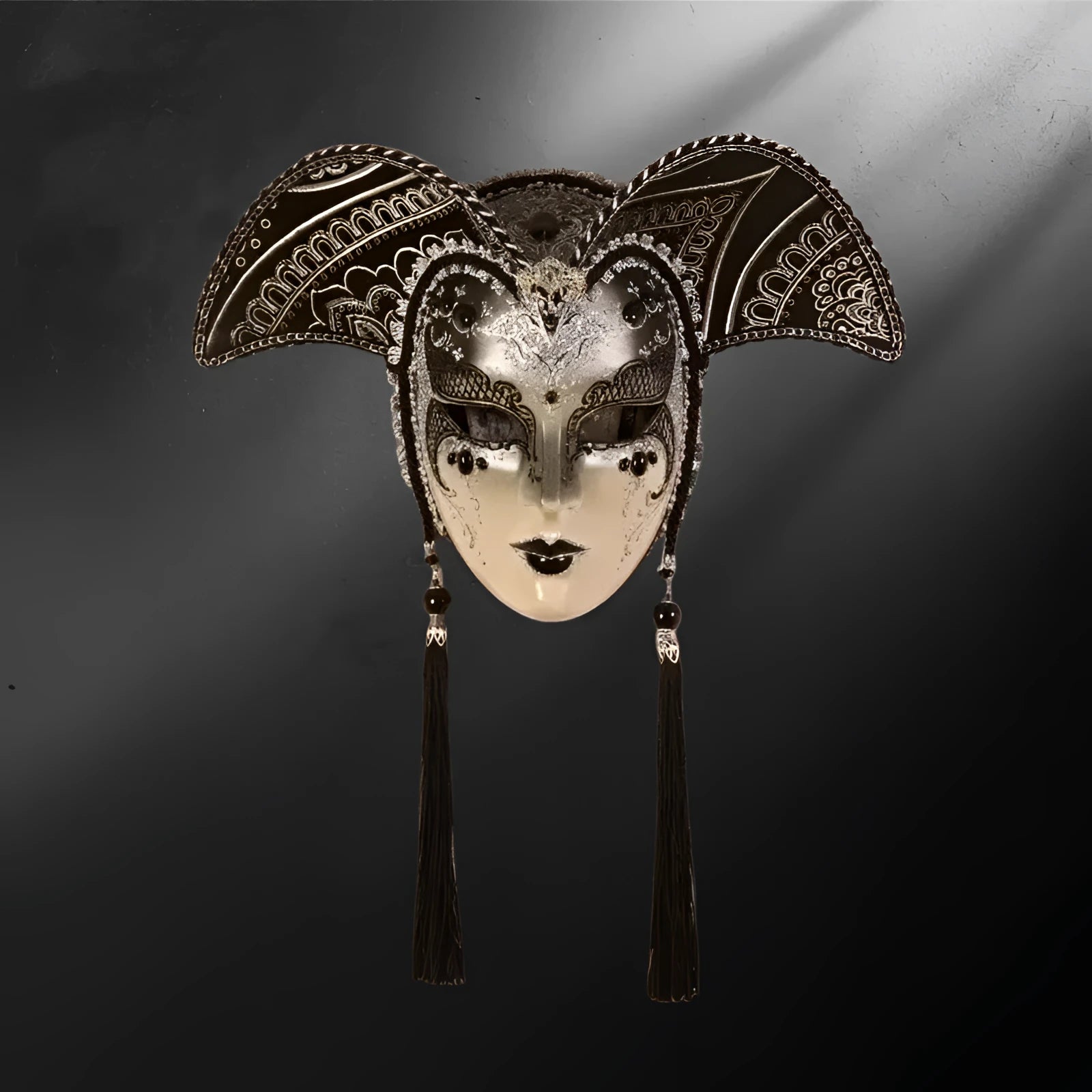 Masque vénitien Casanova or - Noir velours - Masque vénitien Casanova – fait main Italie | Décoration murale luxe