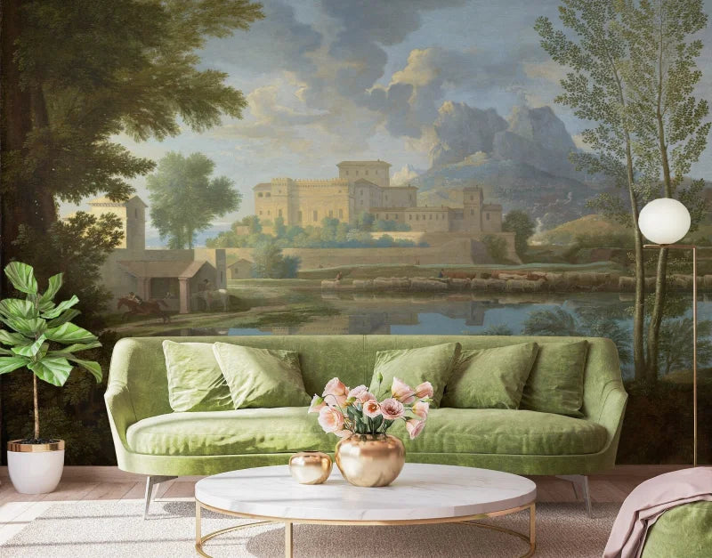 Papier peint baroque - paysage calme par Nicolas Poussin