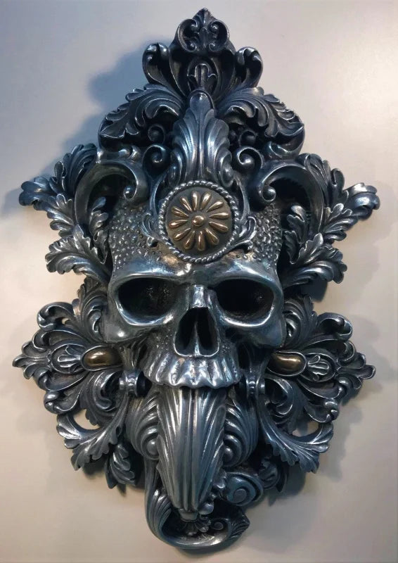Statue tête de mort Baroque « Memento Mori ».