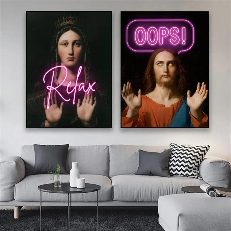 Tableau Baroque Flashy ’OOPS / Relax’ - 20x30cm / OOPS! + Relax