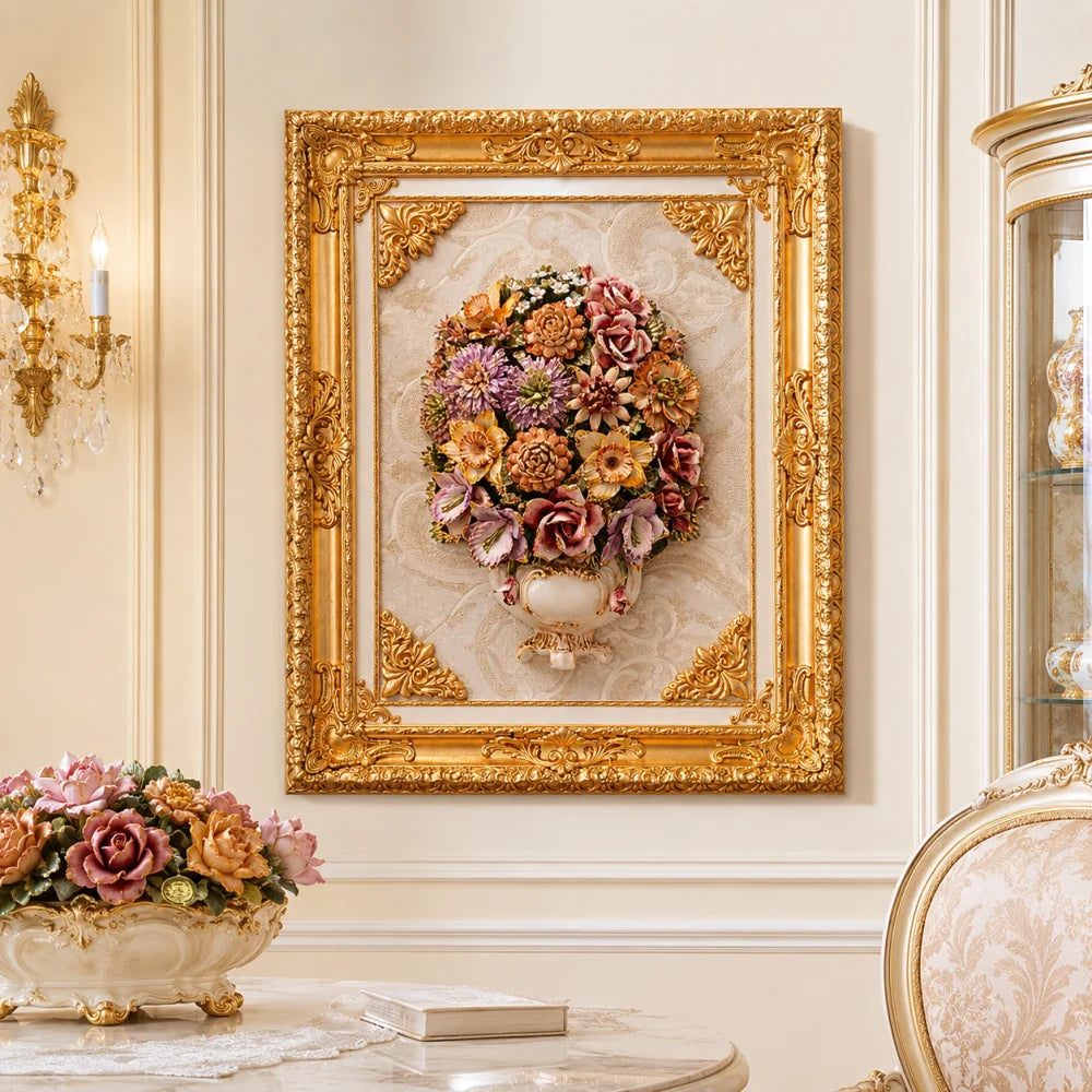 tableau-mural-style-XVIIIe-pour-salon-baroque / tableau style louis XV pour decoration chic et appartement parisien