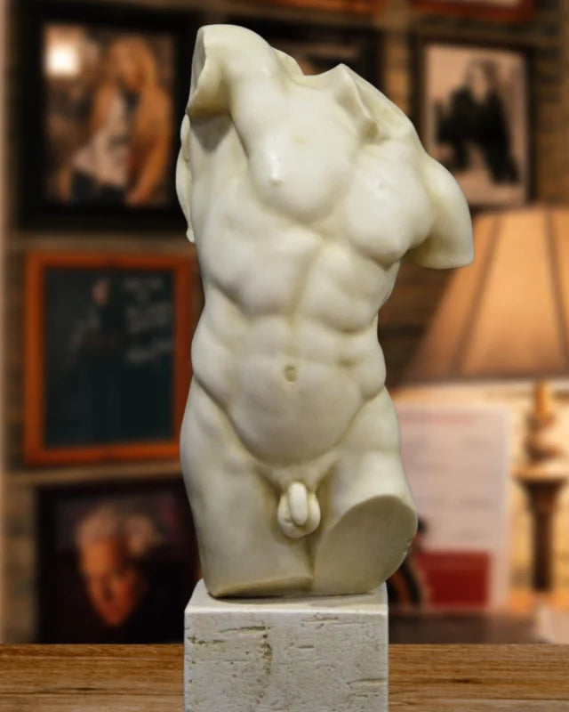 Torse d’Hercule - Sculpture marbre moulé 42cm