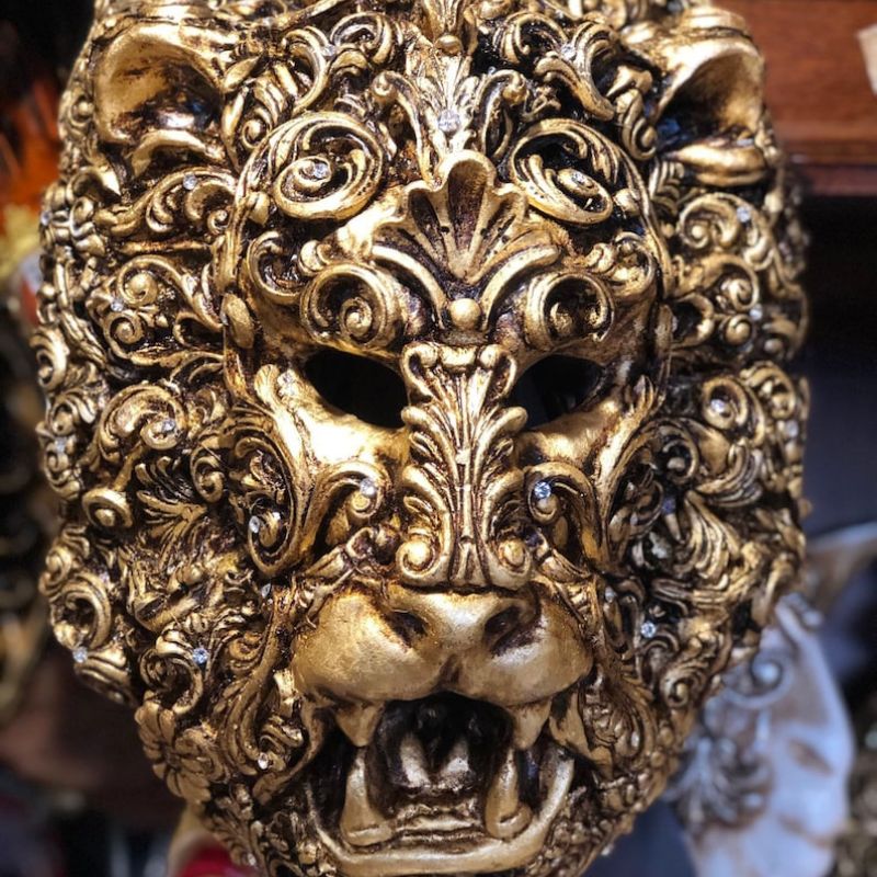masque-baroque-lion-royal-fait main-en-italie