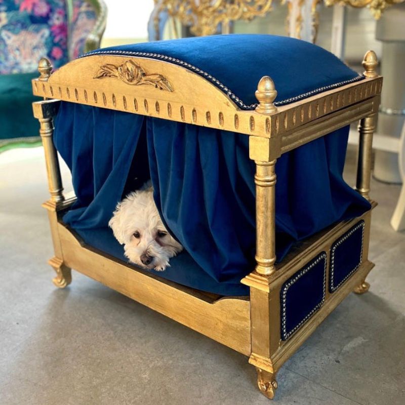 panier-de-luxe-baroque-pour-chien-style-canapé-lit-a-baldaquin