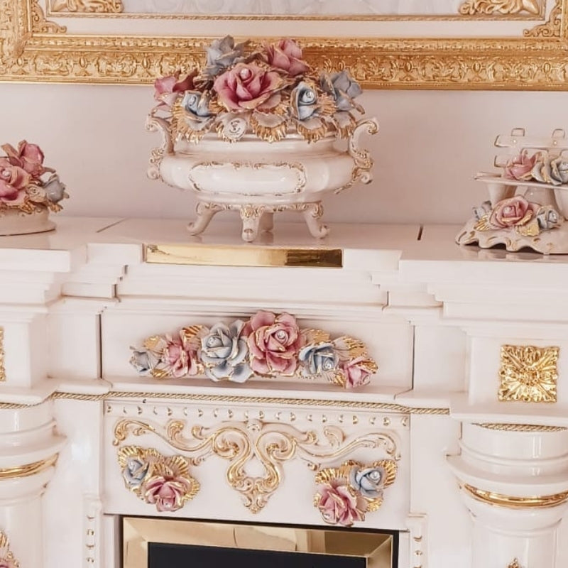 decoration de luxe sur cheminee rococo baroque style Marie antoinette