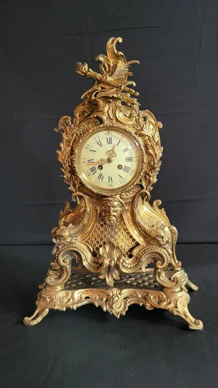 Horloge à Pendule en Bronze de Style Rococo vers 1880