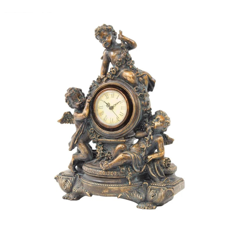 Horloge néo-baroque de cheminée chérubin