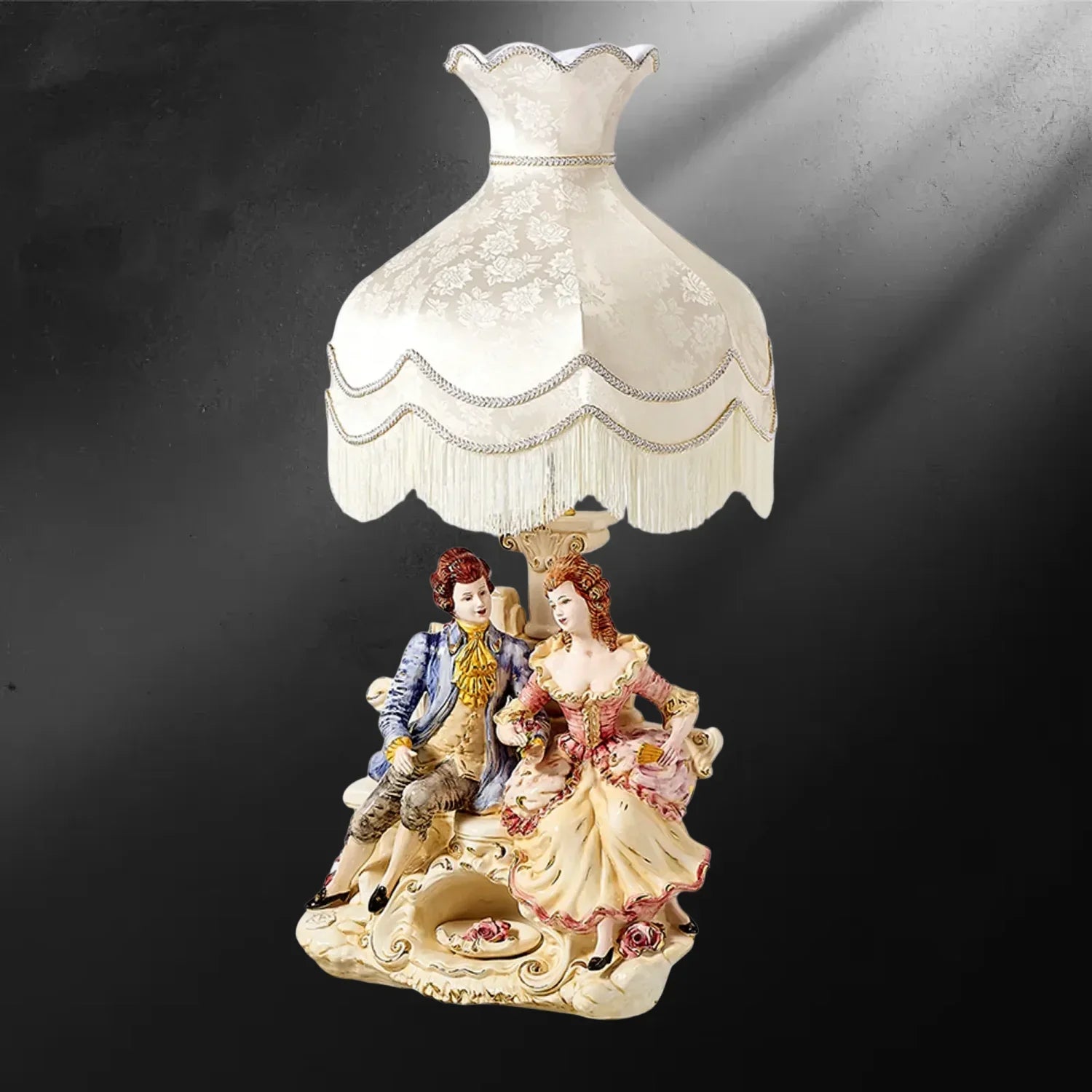 Lampe de salon baroque en céramique de Capodimonte / lampe style ancien XVIIIe siècle  / grande lampe style Louis XV
