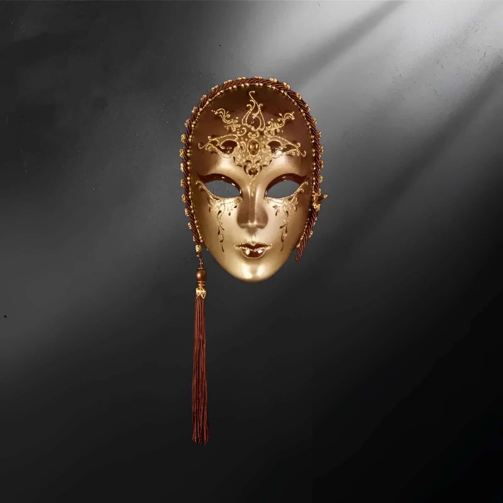 Masque vénitien Tosca or - Bronze antique - Masque vénitien Tosca doré – fait main en Italie | à porter