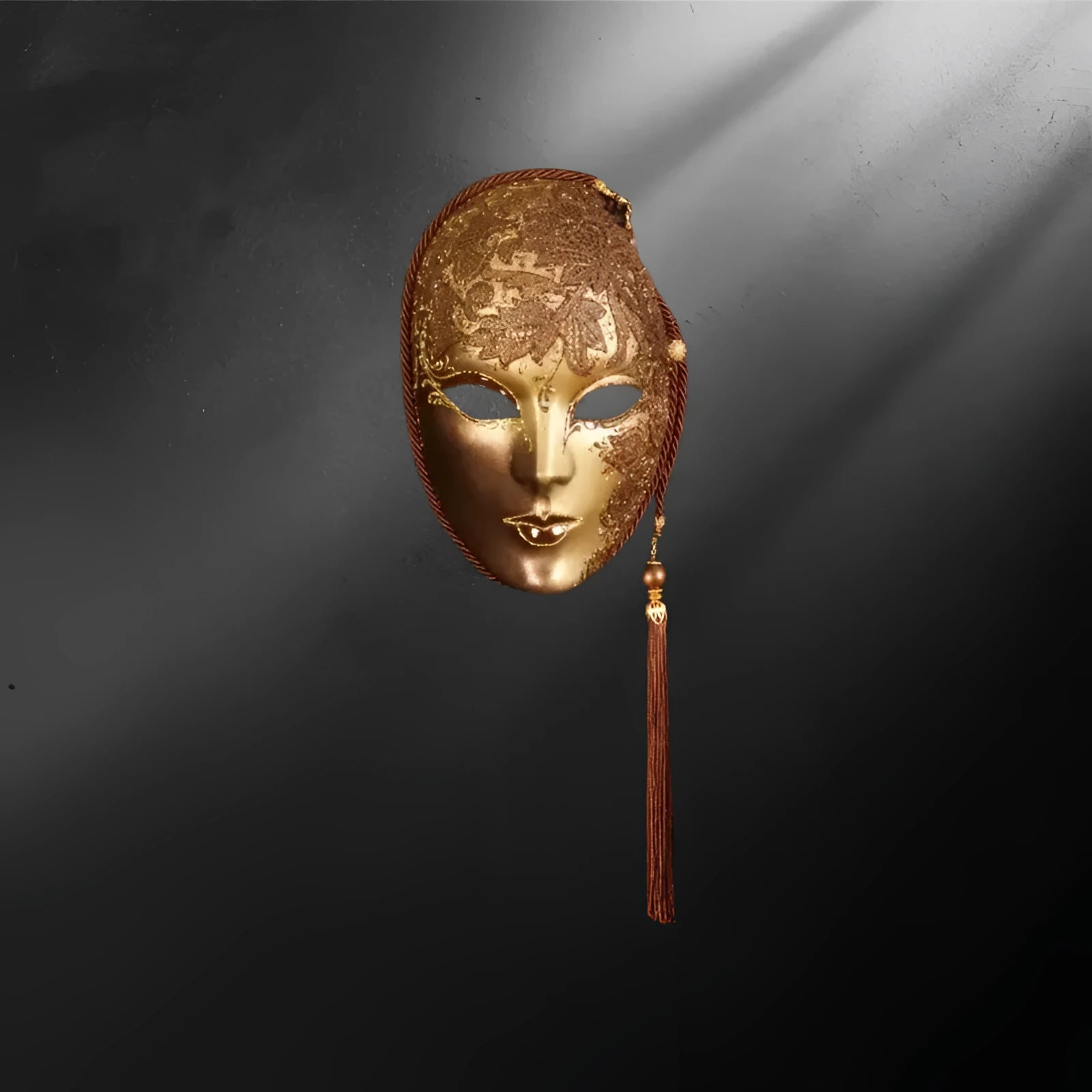 Masque vénitien Volto Intarsio or - Bronze antique - Masque vénitien Volto Intarsio doré – fait main en Italie | à