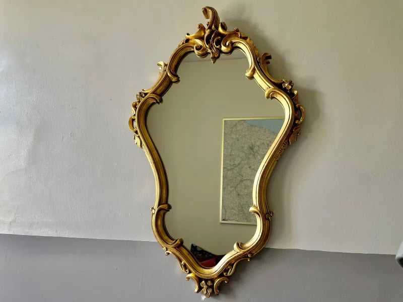 Miroir baroque bois doré feuille d’or