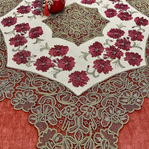 SUPERBE GRANDE NAPPE ancienne faite MAIN dentelle et broderies