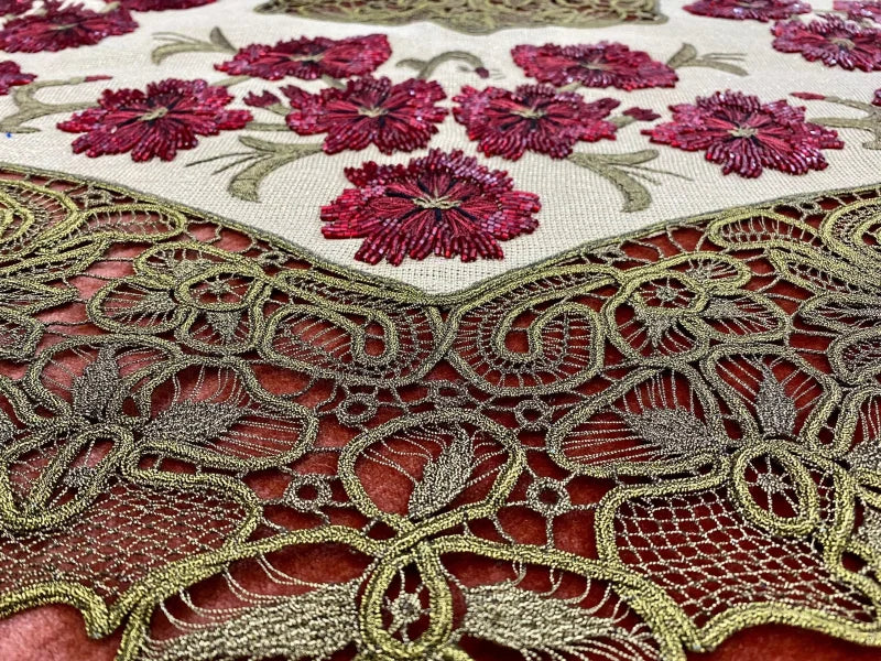 5845 / Splendide nappe de réception en coton faite main en dentelle de Ténérife. 200cm X 240cm – Au Baroque-Linge Ancien 5845 / Splendide nappe de réception en coton faite main en dentelle de Ténérife. 200cm X 240cm – Au Baroque-Linge Ancien