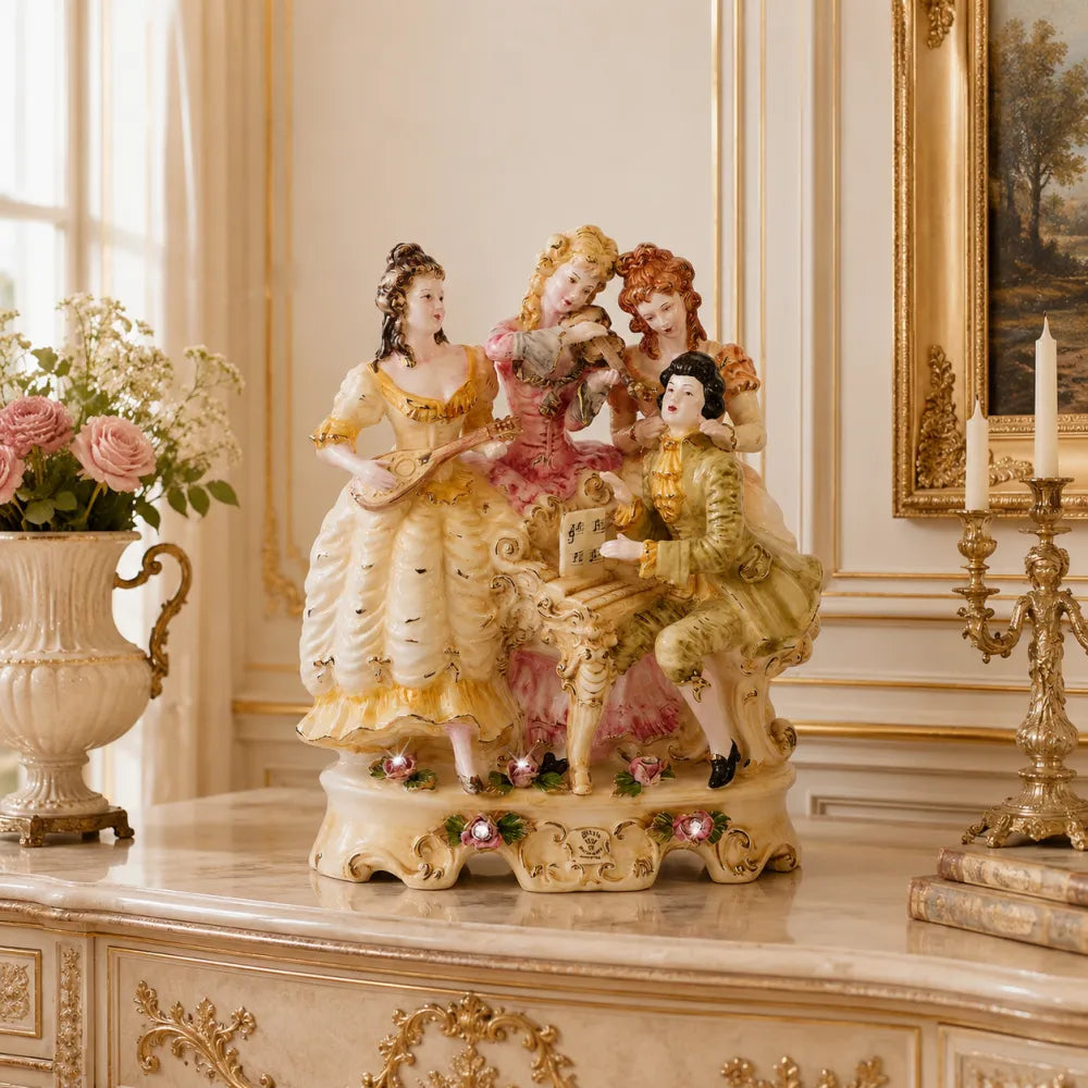 sculpture-de-musiciens-baroque-pour-interieur-aristocratique-style-XVIIIe / sculpture baroque pour decoration de luxe style Louis XV