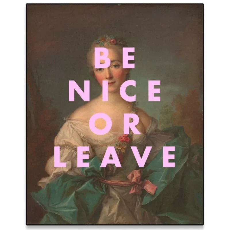 Tableau Baroque ’Be Nice’ - L20xH30cm sans cadre